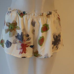 Womens For Love & Lemons Ivory Multicolor Floral Short Shorts M *